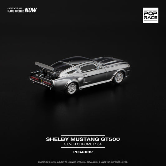 (Pre-Order) POP Race - Shelby Mustang GT500 Silver Chrome