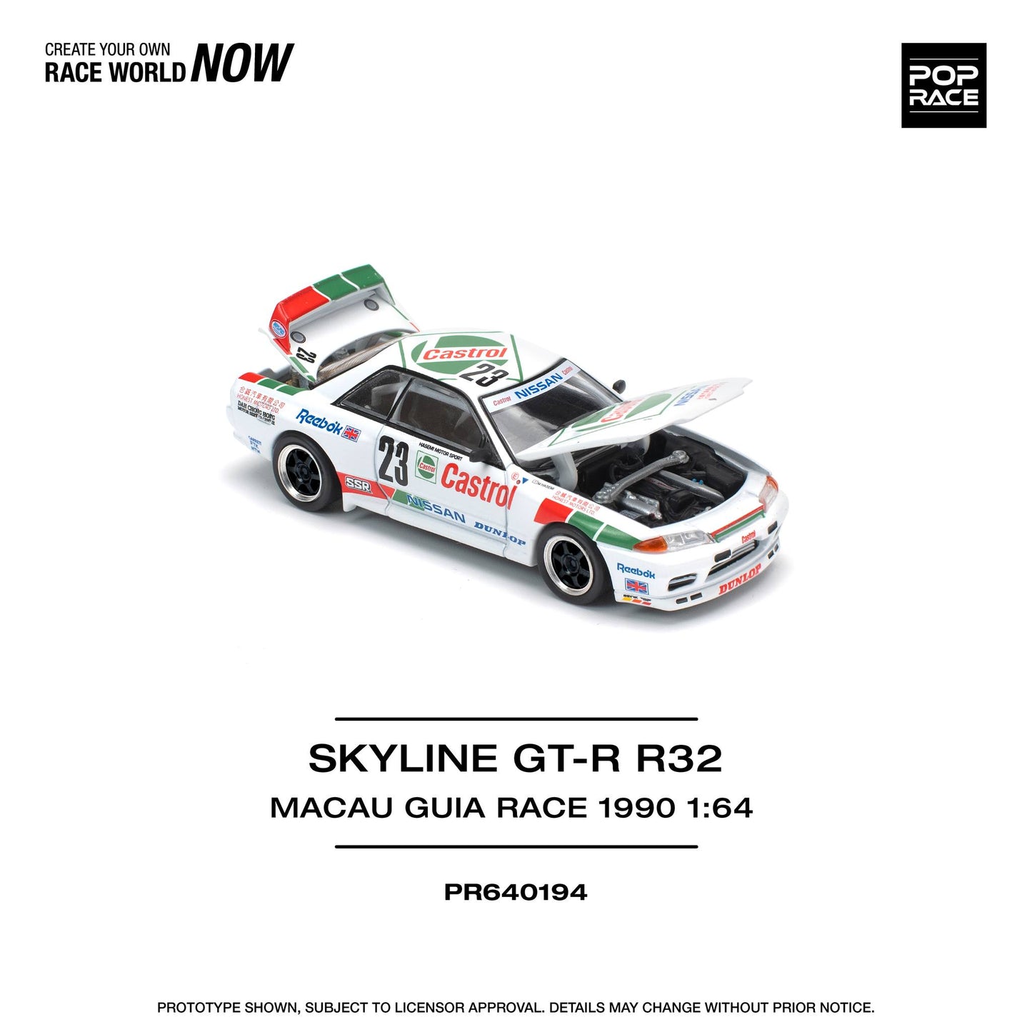 (Pre-Order) POP Race - Skyline GT-R R32 #23 Macau Guia Race 1990 Winner