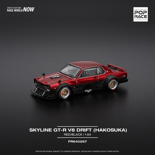 (Pre-Order) POP Race - Skyline GT-R V8 Drift (Hakosuka) Red/Black