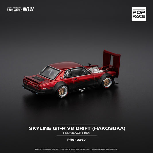(Pre-Order) POP Race - Skyline GT-R V8 Drift (Hakosuka) Red/Black
