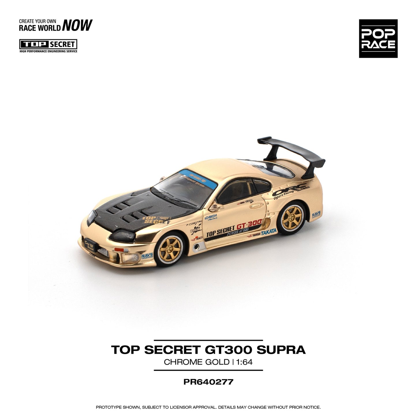 (Pre-Order) POP Race - Top Secret GT300 Supra Chrome Gold