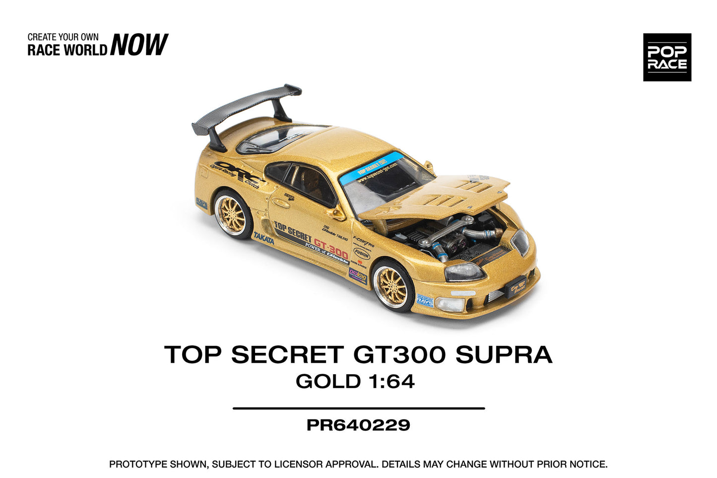 (Pre-Order) POP Race - Top Secret GT300 Supra, Gold