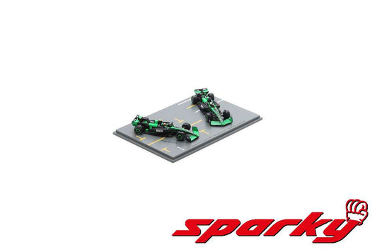 (Pre-Order) Sparky - KICK Sauber F1 Team C44 No.24 & No.77 Abu Dhabi GP 2024 Valtteri Bottas & Zhou Guanyu Set
