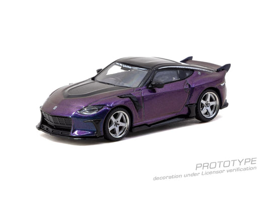 Tarmac Works Global64 Nissan Fairlady Z VeilSide FFZ400 in Chameleon Purple.