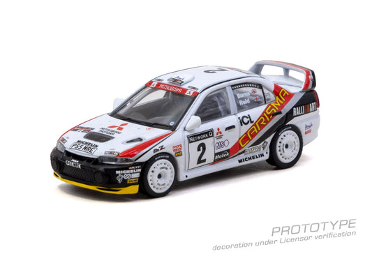 Tarmac Works Global64 Mitsubishi Carisma GT Evo IV Richard Burns RAC Rally.