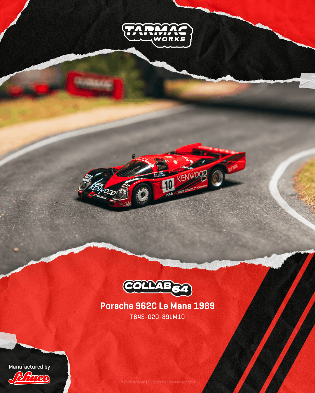 Tarmac Works 1:64 Porsche 962C #10 Kenwood Le Mans 1989 diecast model