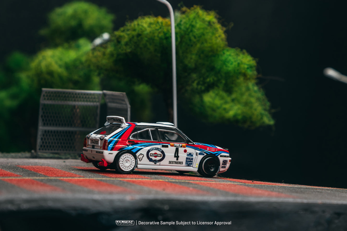 Tarmac Works 1992 Lancia Delta HF Integrale #4 Monte Carlo Rally Winner, Didier Auriol/Bernard Occelli, 1:64 scale model. Back