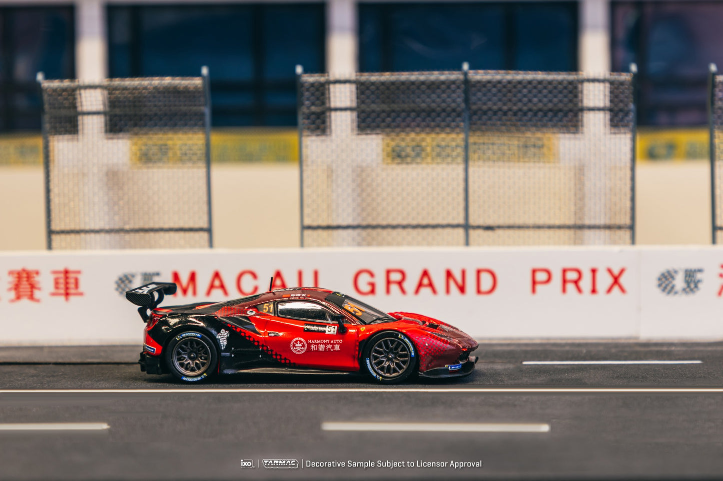 (Pre-Order) Tarmac Works - 2022 Ferrari 488 GT3 #51 Chen Weian, Macau GT Cup 2022 Harmony Racing