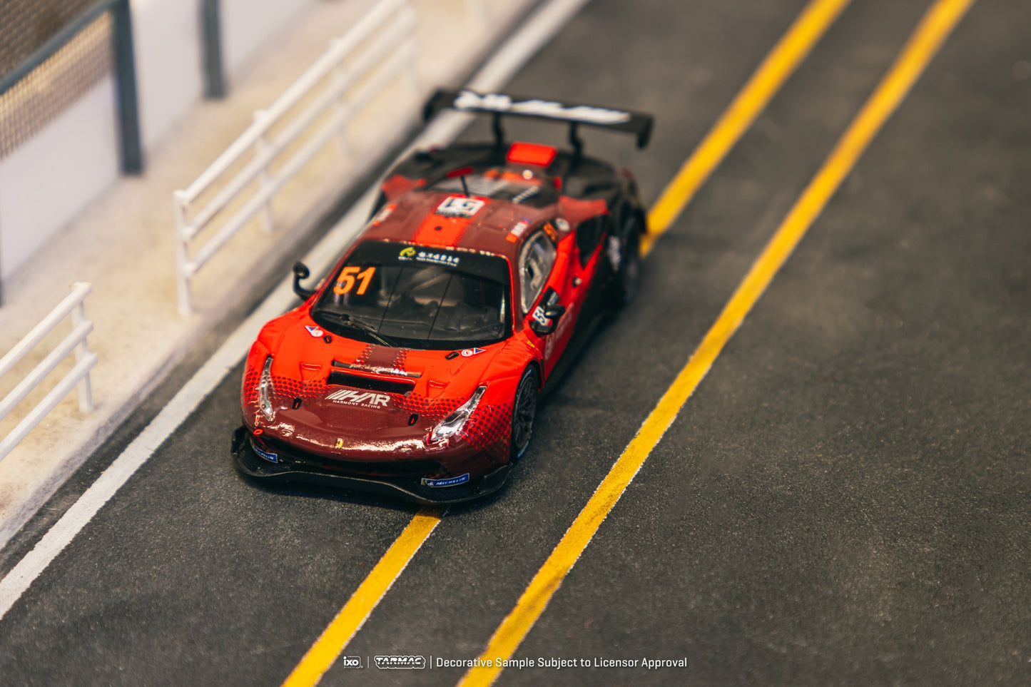 (Pre-Order) Tarmac Works - 2022 Ferrari 488 GT3 #51 Chen Weian, Macau GT Cup 2022 Harmony Racing