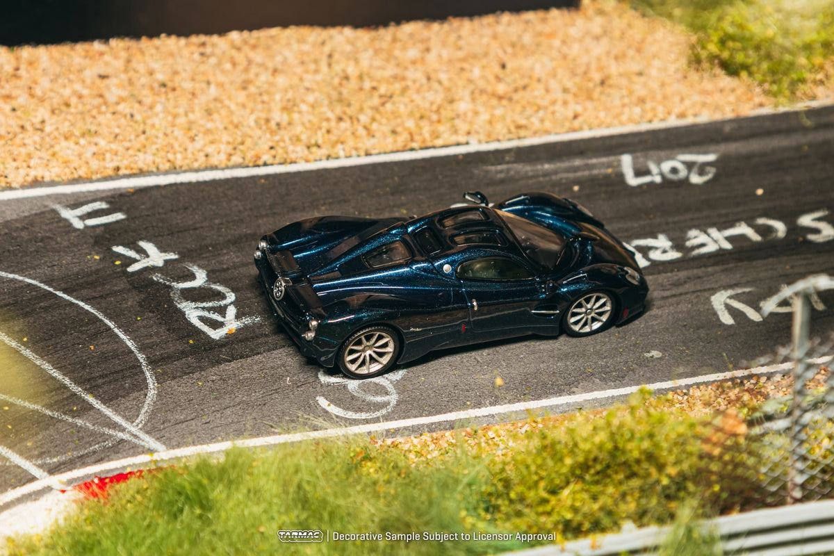 Tarmac Works 1:64 Pagani Utopia 2022 blue metallic modern hypercar diecast model. Back