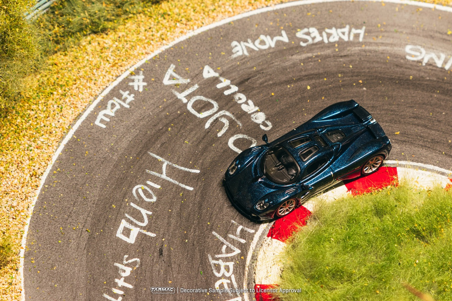 Tarmac Works 1:64 Pagani Utopia 2022 blue metallic modern hypercar diecast model. Top