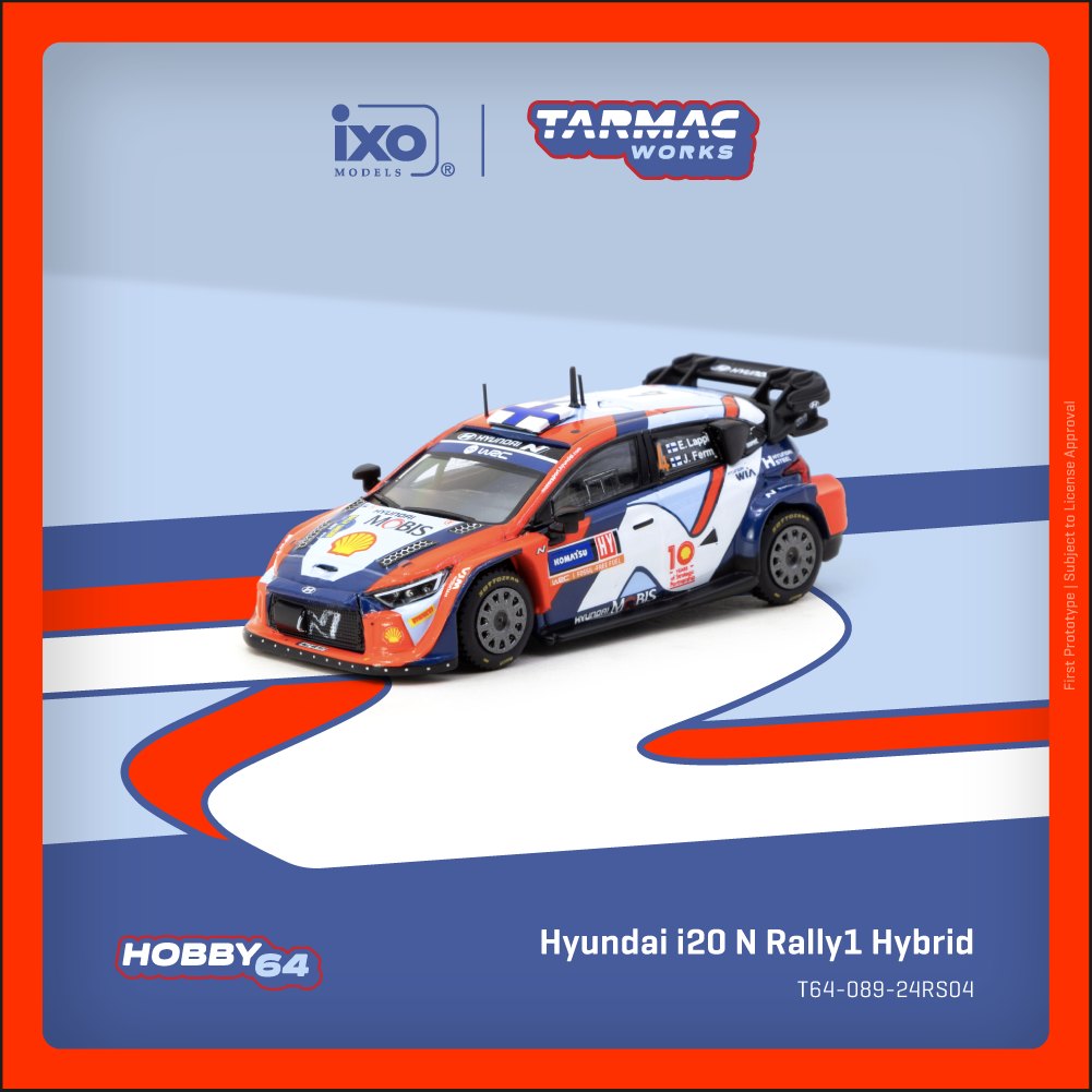 Tarmac Works 1:64 Hyundai i20 N Rally1 Hybrid #4 Lappi/Ferm Rally Sweden 2024 Winner diecast model