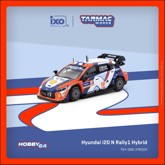 Tarmac Works 1:64 Hyundai i20 N Rally1 Hybrid #4 Lappi/Ferm Rally Sweden 2024 Winner diecast model