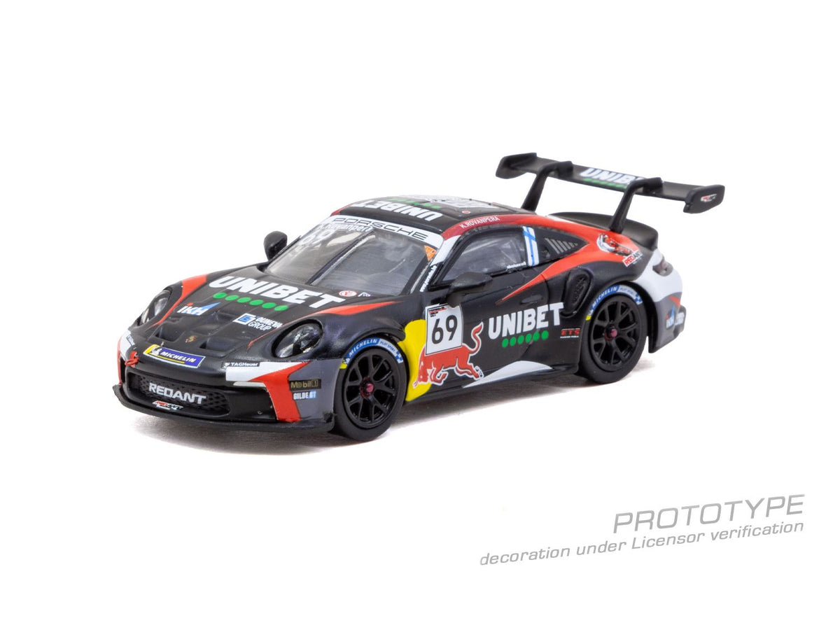 Tarmac Works Hobby64 Porsche 911 GT3 Cup 992 number 69 Kalle Rovanperä Porsche Carrera Cup Benelux 2024