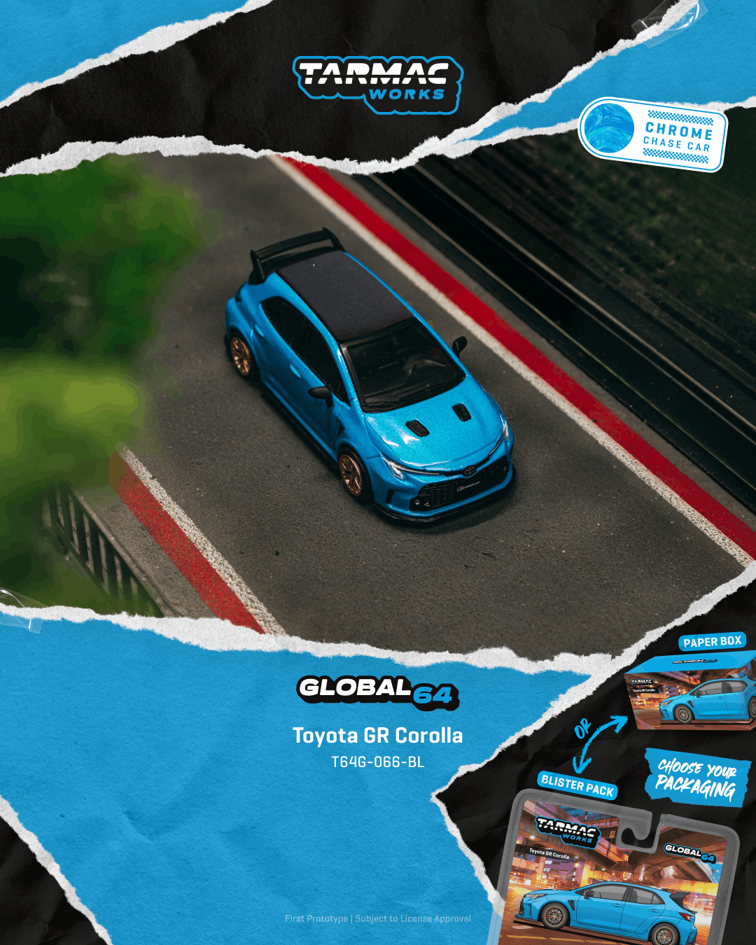 Tarmac Works 1:64 Toyota GR Corolla Flame Blue 2025 diecast model