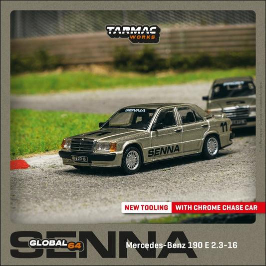 (Pre-Order) Tarmac Works -  Mercedes-Benz 190 E 2.3-16 Ayrton Senna Race of Champions 1984
