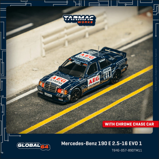 (Pre-Order) Tarmac Works - Mercedes-Benz 190 E 2.5-16 EVO 1 #11 Dany Snobeck DTM 1989