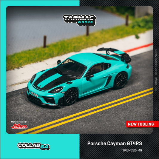 (Pre-Order) Tarmac Works - Porsche Cayman GT4RS Mint Green