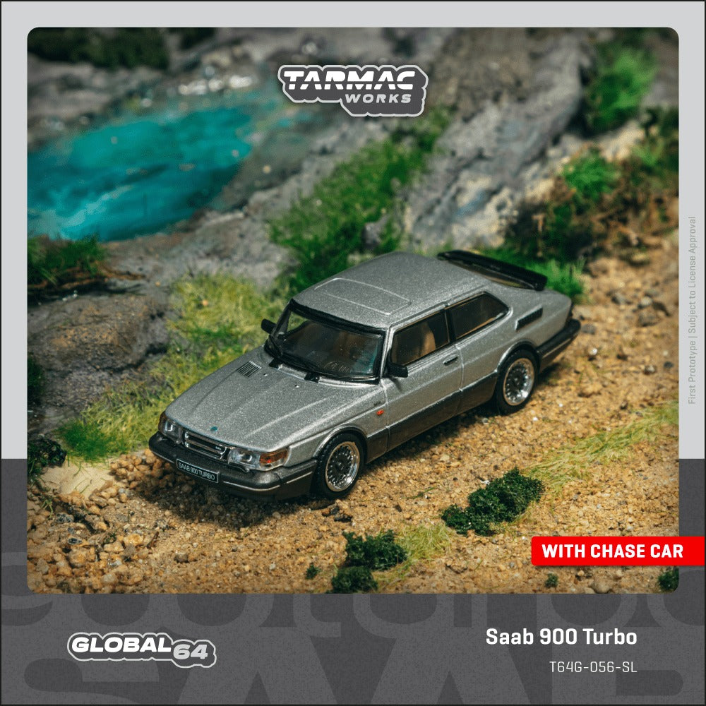 1:64 scale Tarmac Works Saab 900 Turbo die-cast model in classic detail.