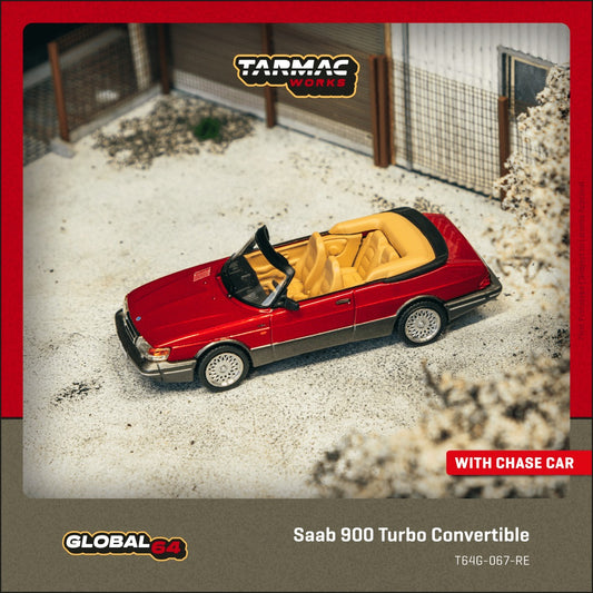 (Pre-Order) Tarmac Works - Saab 900 Turbo Convertible Red