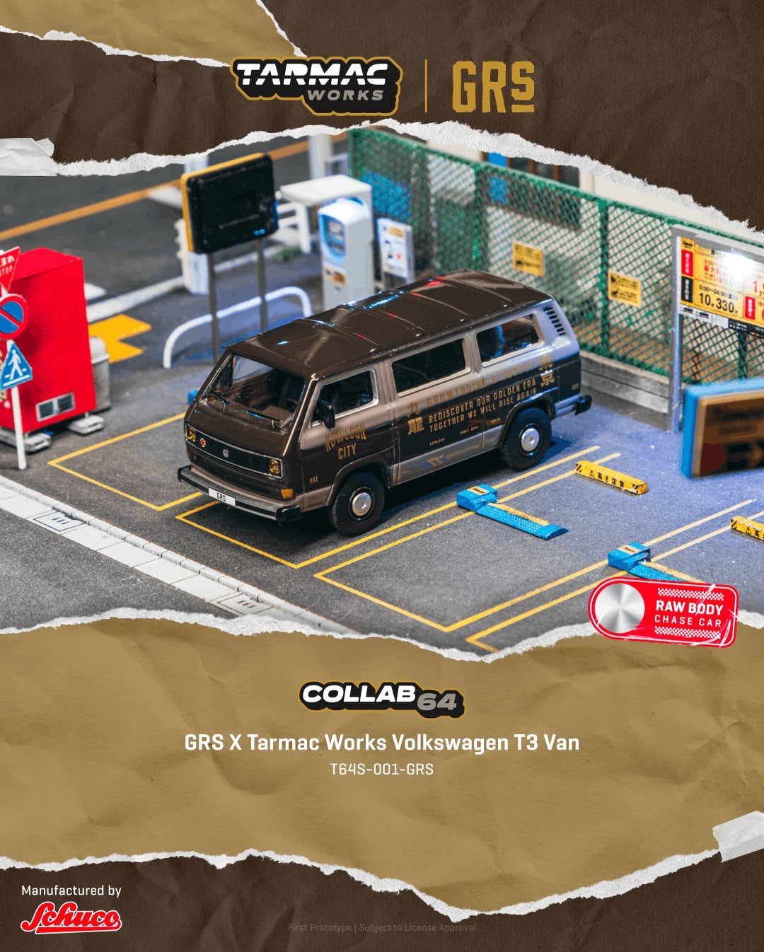 Tarmac Works Volkswagen T3 Transporter GRS x Tarmac collaboration van 1:64 Schuco diecast model