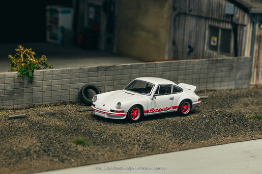 (Pre-Order) Tarmac Works x Schuco - Porsche 911 Carrera RS 2.7 Lightweight White/Red