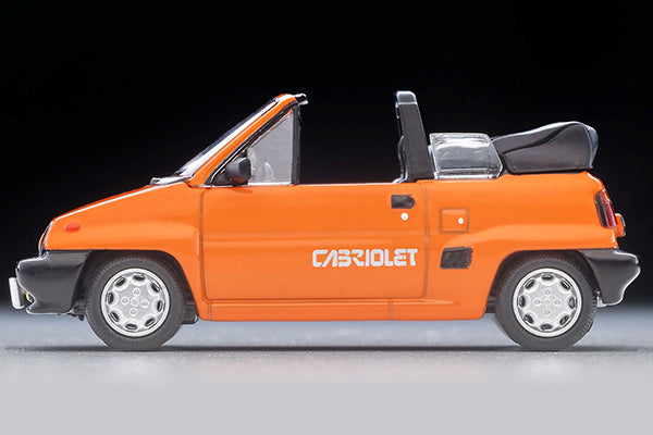 Tomica Limited Vintage NEO 1984 Honda City Cabriolet in orange, 1:64 scale with detailed open body and interior