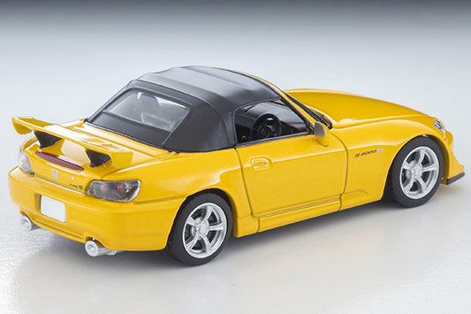 Tomica Limited Vintage Honda S2000 Type S 2009 in yellow, 1:64 scale with opening bonnet and detailed engine