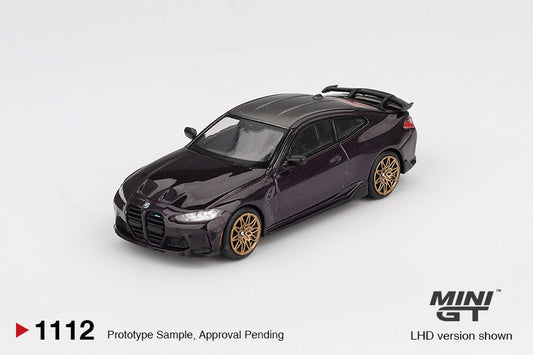 Mini GT BMW M4 (G82) Performance in Daytona Violet Metallic, 2021 – 1:64 diecast model with detailed bodywork and premium finish.