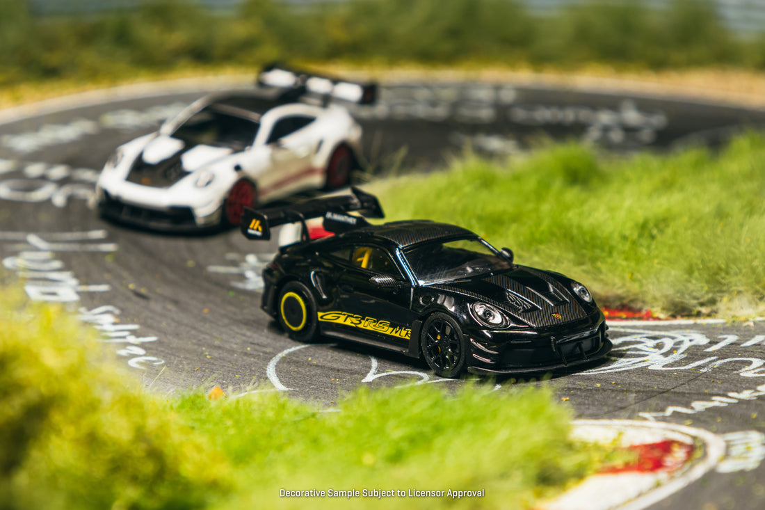 Tarmac Works Porsche 911 GT3 RS 992.1 Manthey Racing Black Yellow 1:64 scale diecast model
