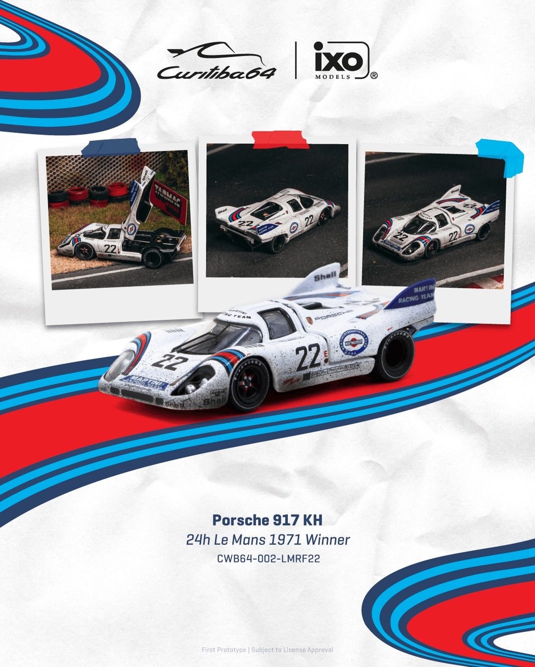 armac Works Porsche 917 KH 24h Le Mans 1971 Winner 1:64 scale diecast model