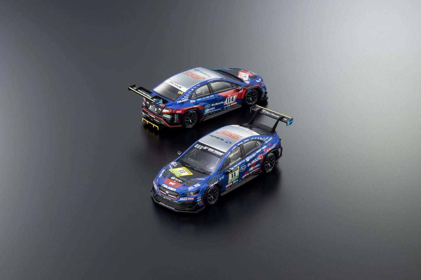 Kyosho 1:64 Subaru WRX STI NBR 2023 with working LED headlights and taillights MOTN system.