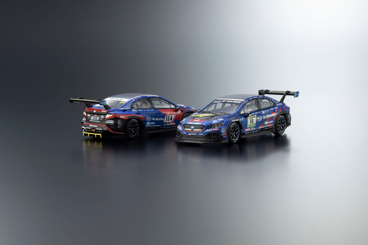 Kyosho 1:64 Subaru WRX STI NBR 2023 with working LED headlights and taillights MOTN system.