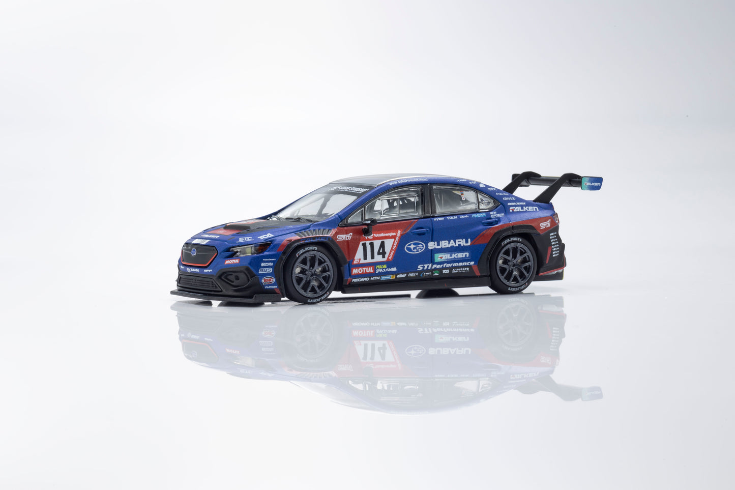 Kyosho 1:64 Subaru WRX STI NBR 2023 with working LED headlights and taillights MOTN system.