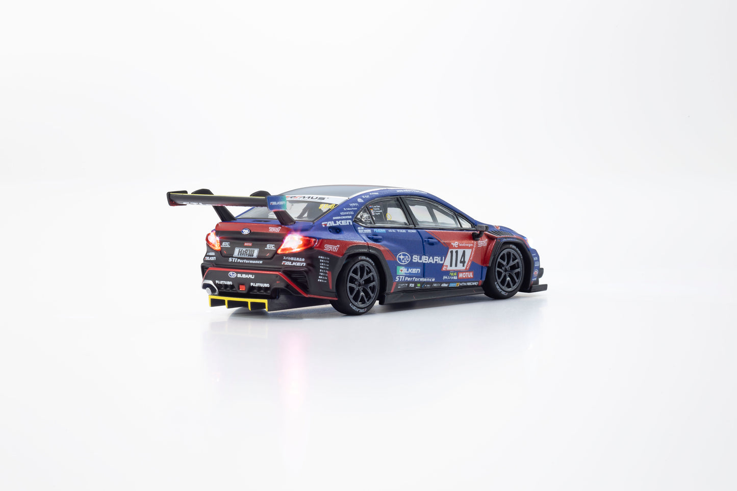 Kyosho 1:64 Subaru WRX STI NBR 2023 with working LED headlights and taillights MOTN system.
