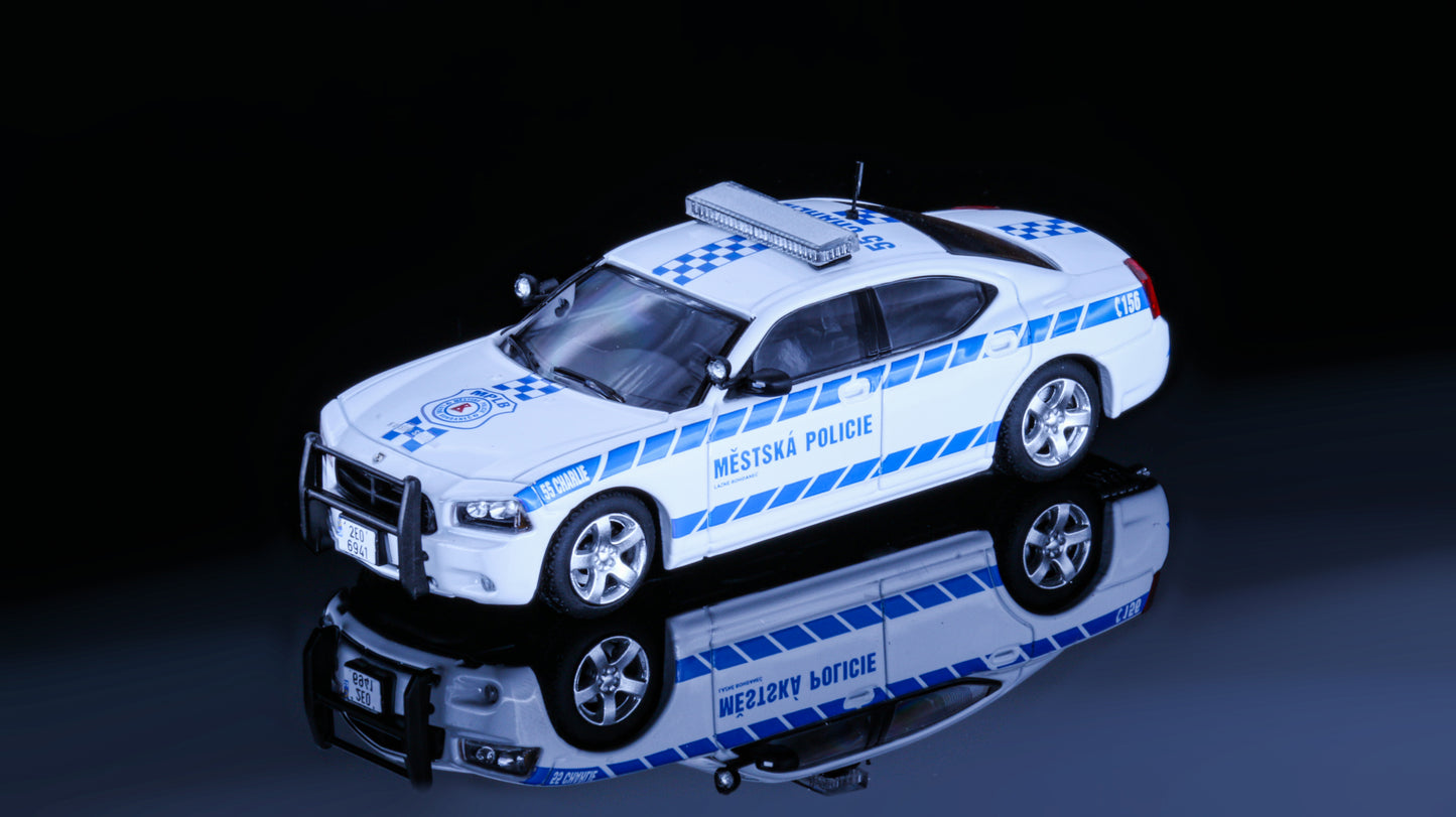 JR Collectibles x Rollin – Městská Policie Lázně Bohdaneč “Charlie” 1:64 scale model police car with authentic Czech markings.