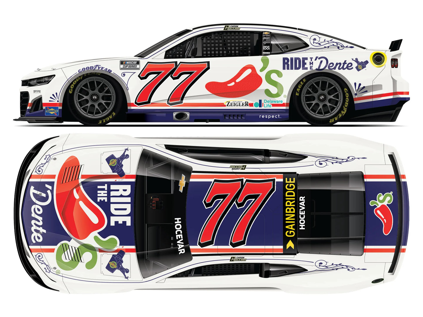 (Pre-Order) ARC - 2025 Chevrolet #77 Carson Hocevar *Chili's Ride The 'Dente*
