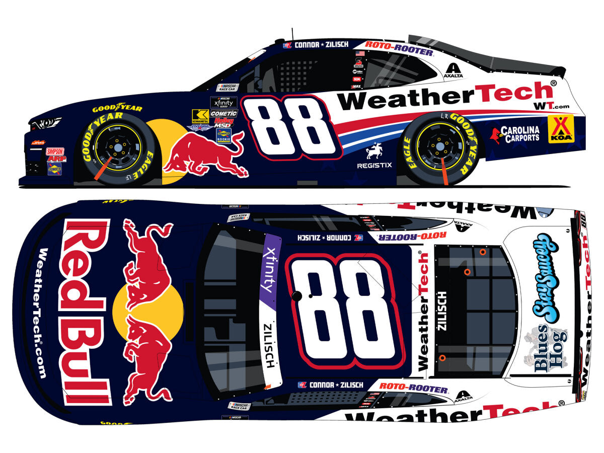 1:64 ARC die-cast of Connor Zilisch’s 2025 #88 Chevrolet with WeatherTech and Red Bull livery.