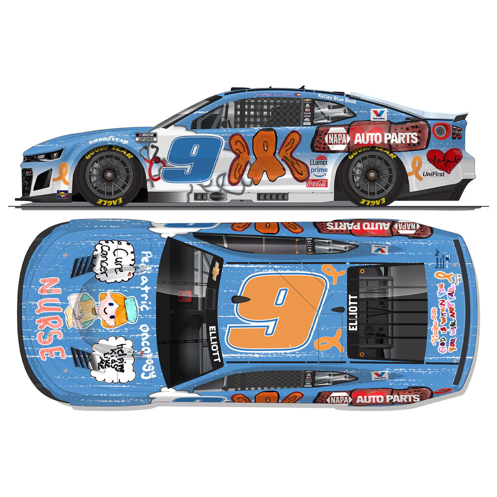 1:64 ARC diecast of the 2025 Chevrolet #9 Chase Elliott featuring a special Children’s Healthcare of Atlanta livery in support of pediatric care.