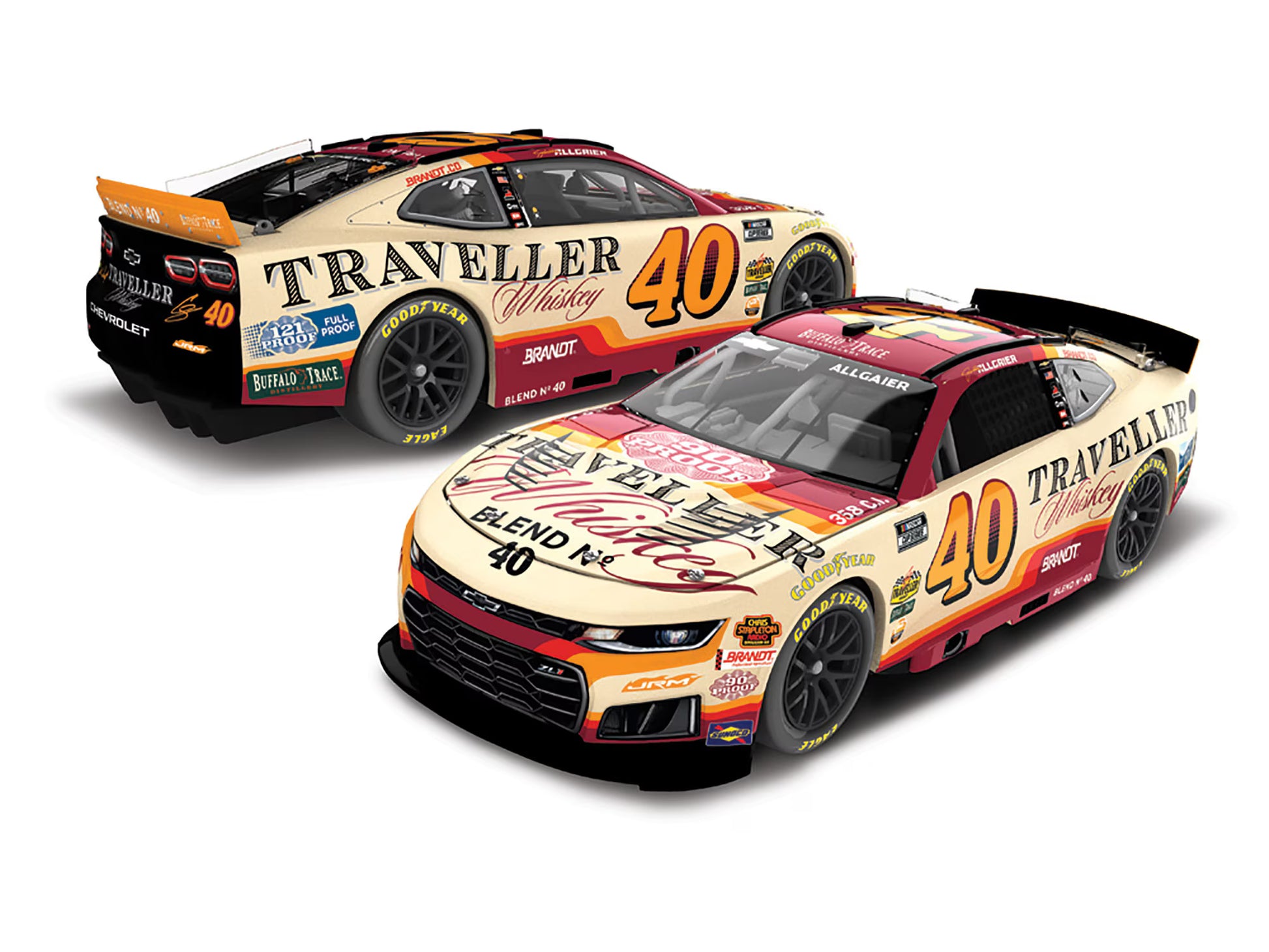 ARC 2026 Chevrolet #40 Justin Allgaier Traveller Whiskey NASCAR diecast 1:64
