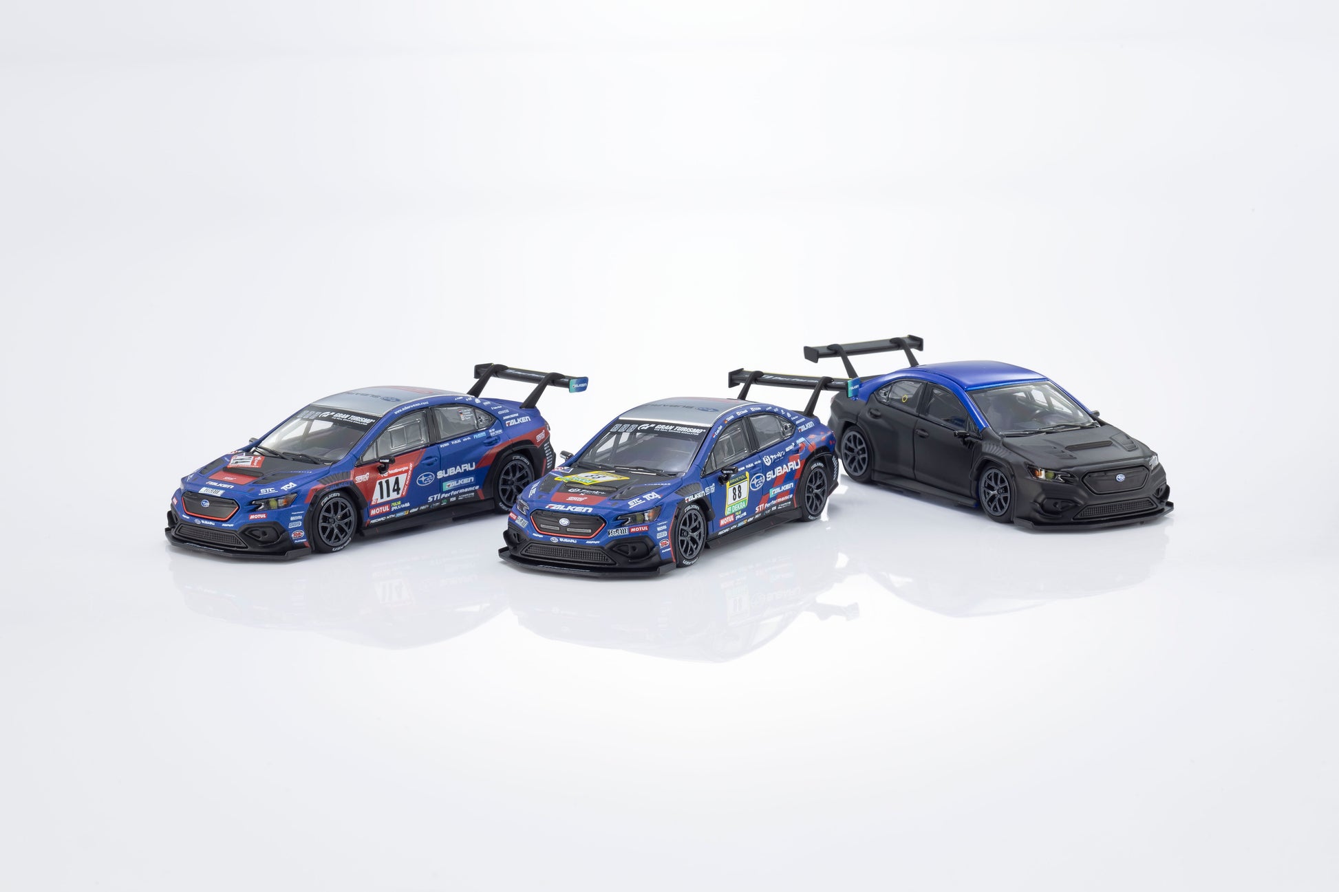 Kyosho 1:64 Subaru WRX STI NBR 2023 with working LED headlights and taillights MOTN system.