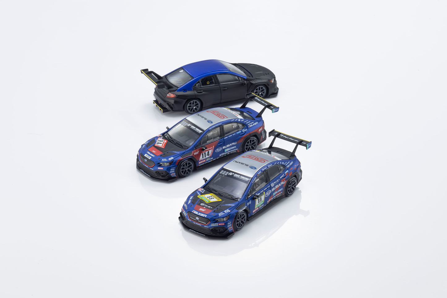 Kyosho 1:64 Subaru WRX STI NBR 2023 with working LED headlights and taillights MOTN system.