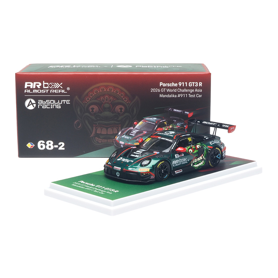 Almost Real ARbox Porsche 911 GT3 R #911 2026 GT World Challenge Asia Mandalika Test Car in 1:64.