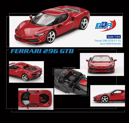 (Pre-Order) BBR Models - Ferrari 296 GTB F1-75 Rosso Imola 2024