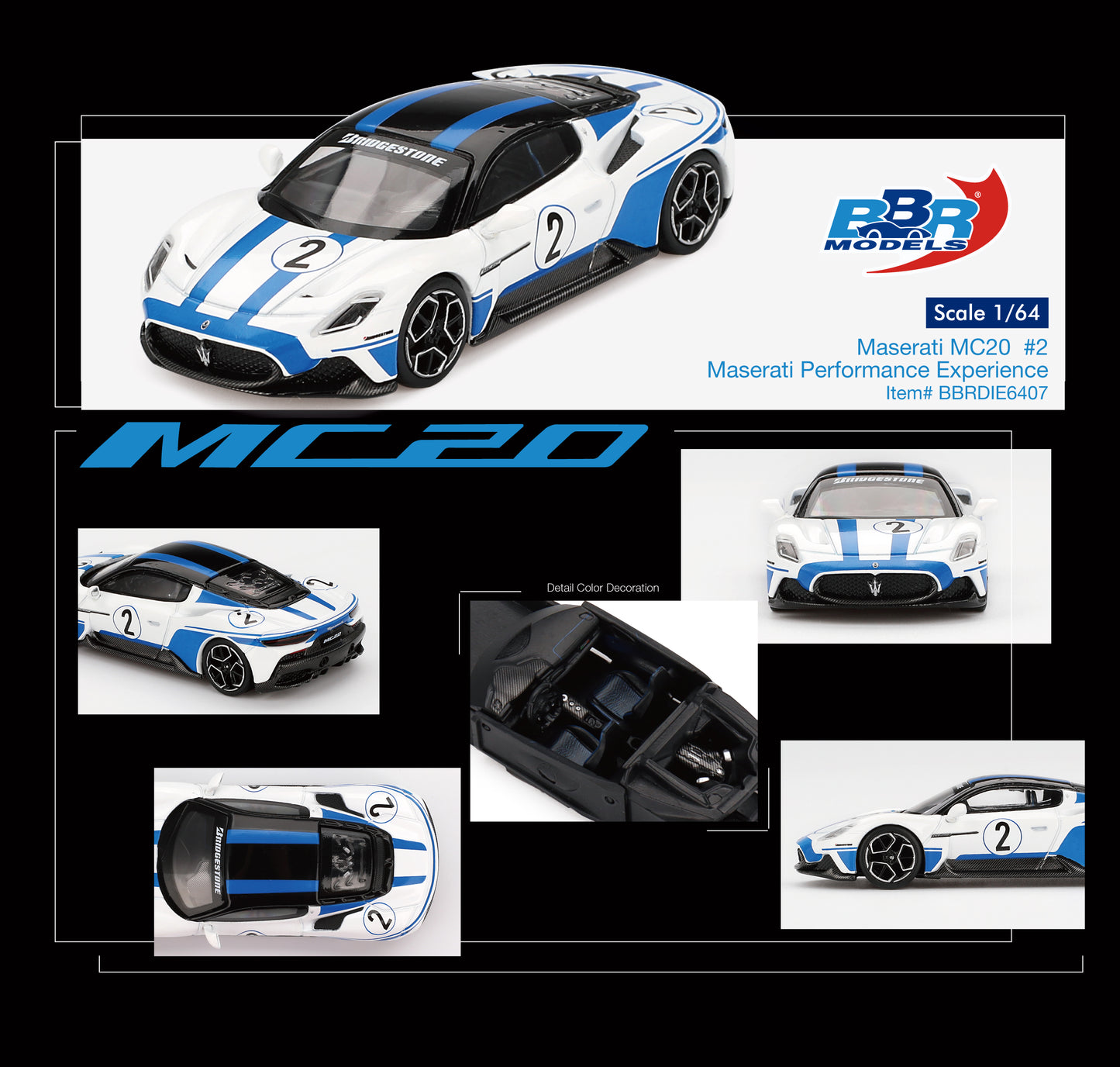 (Pre-Order) BBR Models - Maserati MC20 #2 Maserati Performance Experience 2024