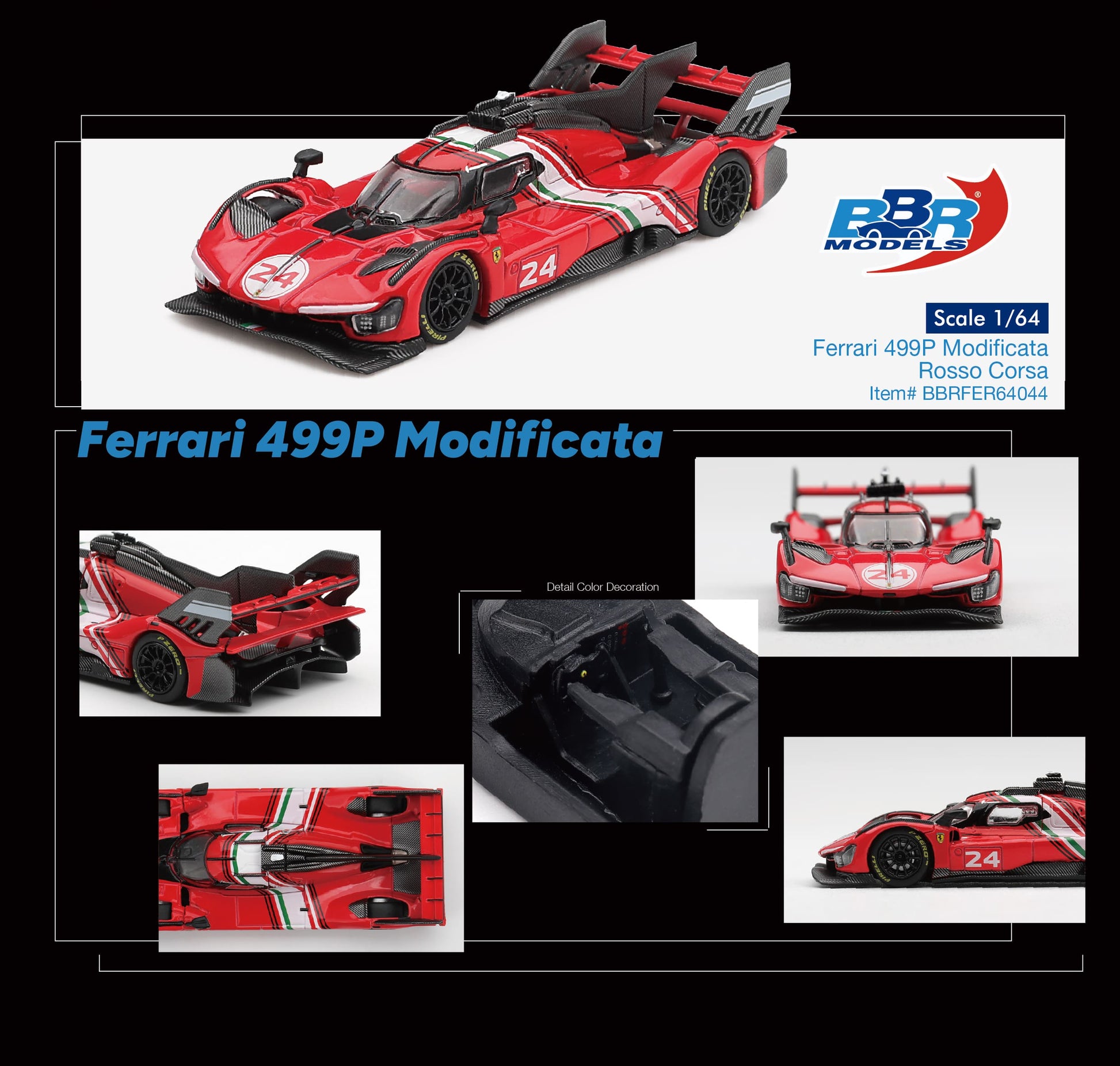 BBR Models Ferrari 499P Modificata 2025 in Rosso Corsa.