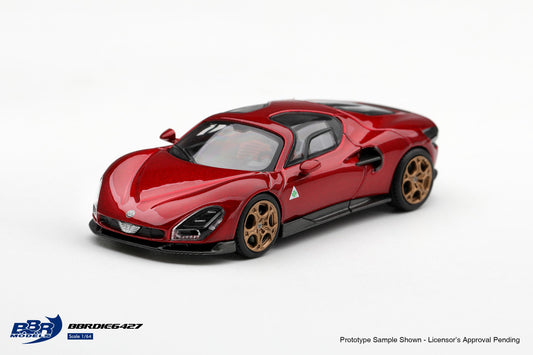 BBR Models Alfa Romeo 33 Stradale Rosso Villa D’Este 2025 in 1:64 scale, red diecast supercar model