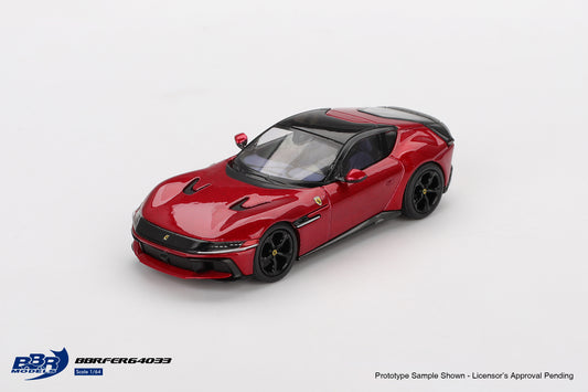 BBR Models Ferrari 12 Cilindri Rosso Imola 2024 1:64 scale diecast car. Front