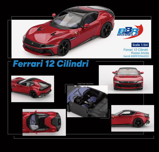 BBR Models Ferrari 12 Cilindri Rosso Imola 2024 1:64 scale diecast car