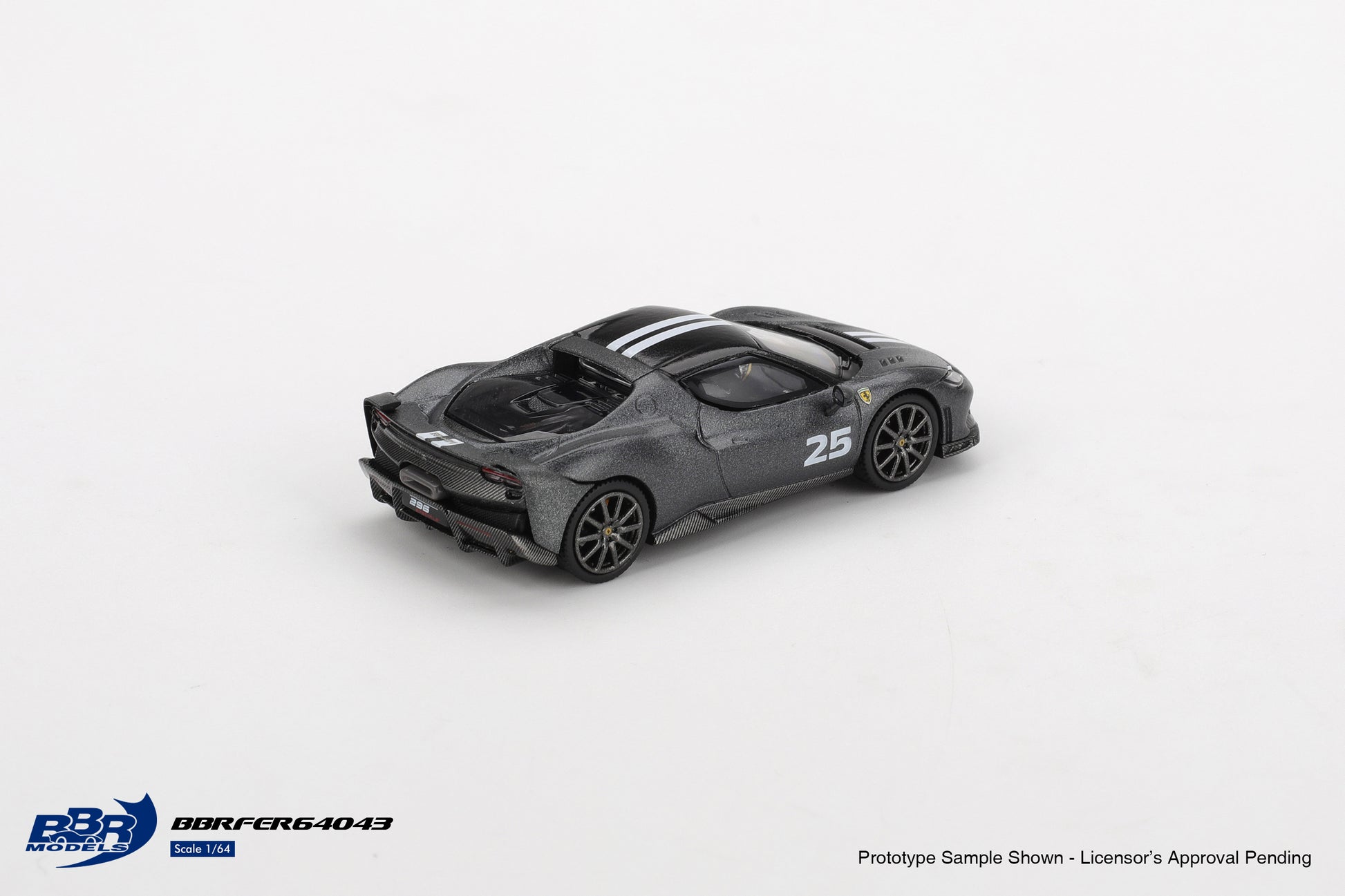 BBR Models 1:64 Ferrari 296 Speciale 2025 Grigio Silverstone Opaco matte grey premium diecast model. Back